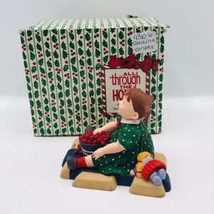 Dept 56 Christmas All Through The House Caroline Stringing Cranberries W/ Box